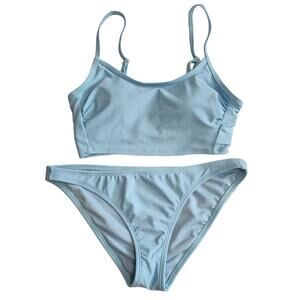 Xhilaration Jrs Longline + Cheeky Bikini Set Powder Blue S/M NEW